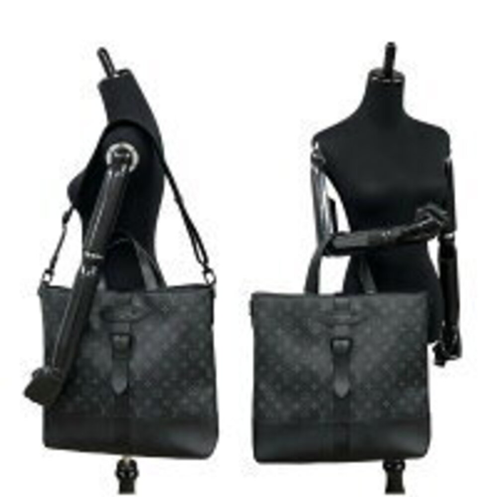 Louis Vuitton Saumur Tote Eclipse Black Leather Shoulder Bag - Picture 2 of 8